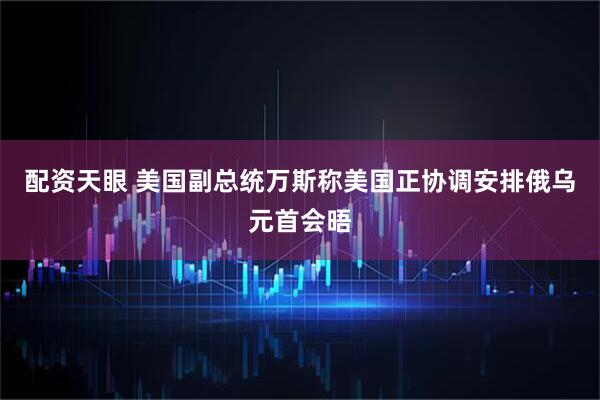 配资天眼 美国副总统万斯称美国正协调安排俄乌元首会晤